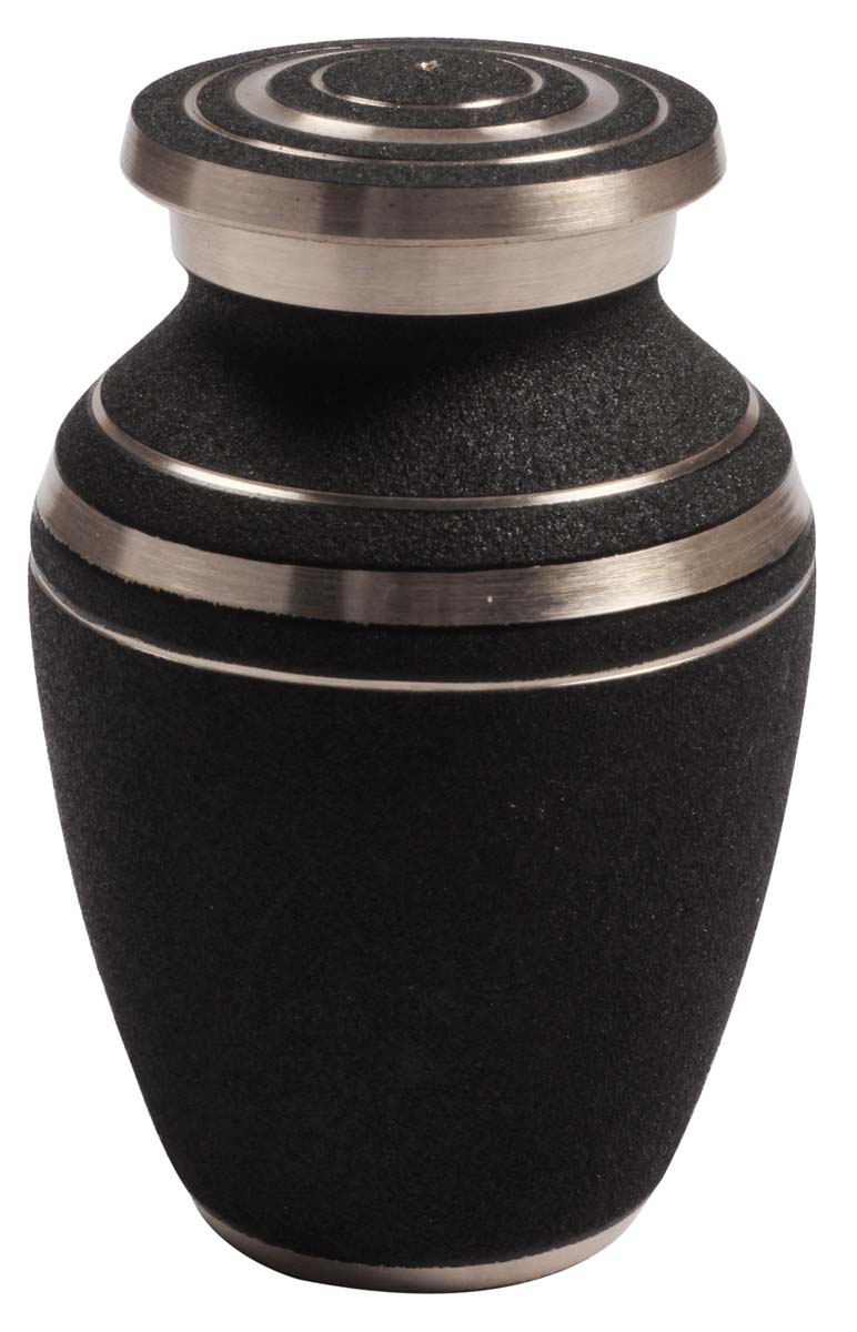 3” Black Brass Pet Cremation Urn – Ring Pattern – Hand-Crafted – Solid Urns for Ashes at Wholesale